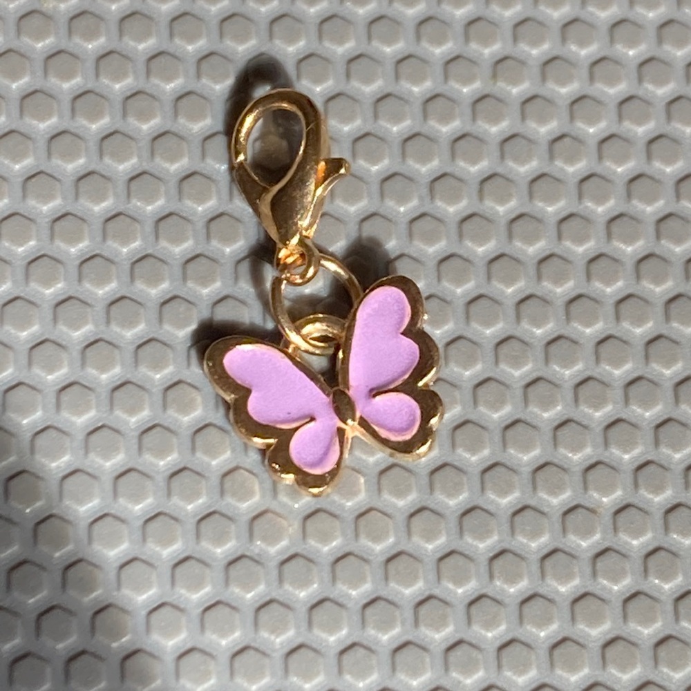 Pink butterfly charm connector